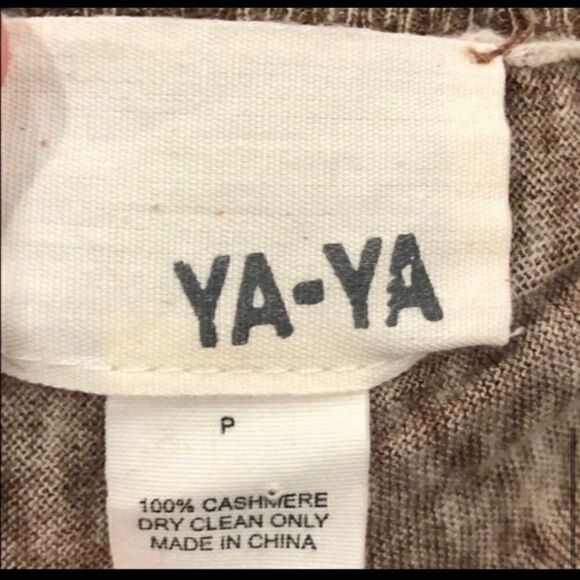 YA-YA CASHMERE SEQUIN BROWN WRAP CARDIGAN SWEATER S - Picture 6 of 6